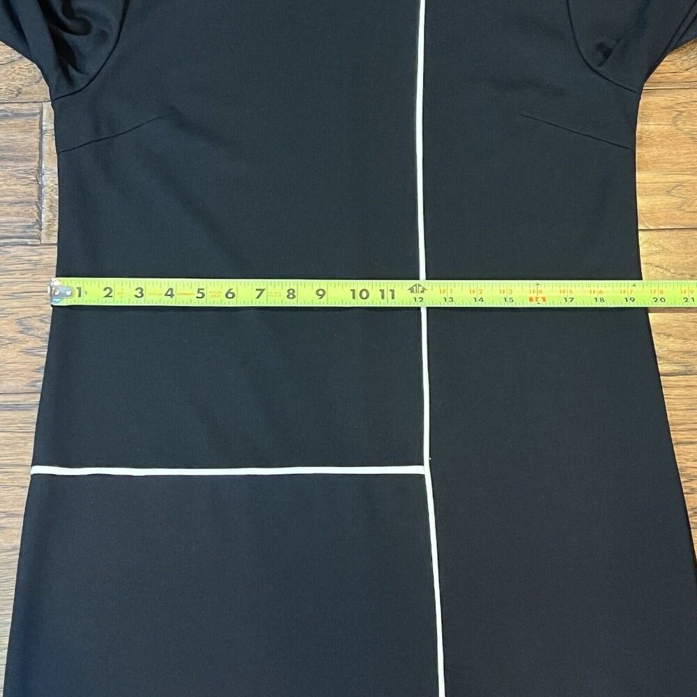 Venus Black Dress Women's Size XL X-Large White Long Sleeves Classic LBD - Picture 9 of 14